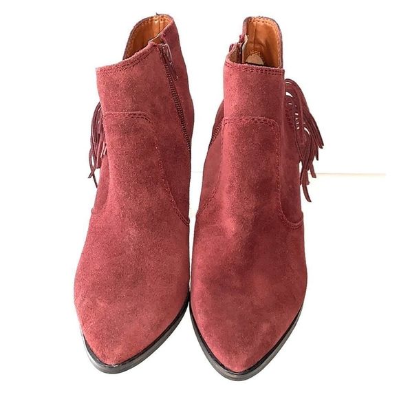 Lucky Brand Fringed Mercerr Suede Ankle Boots - Picture 4 of 6